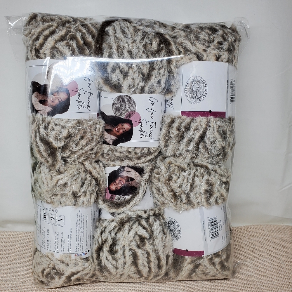 Lion Brand Yarn Go For Faux Sparkle New 6 Skeins Meteroid